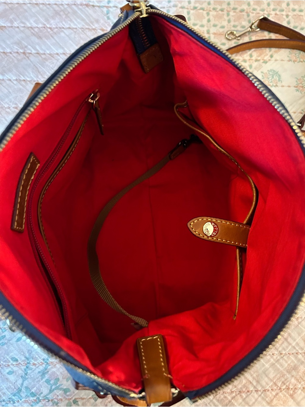 Dooney & Bourke Pebbled Leather Bristol Satchel in midnight blue, EUC! - Picture 12 of 16